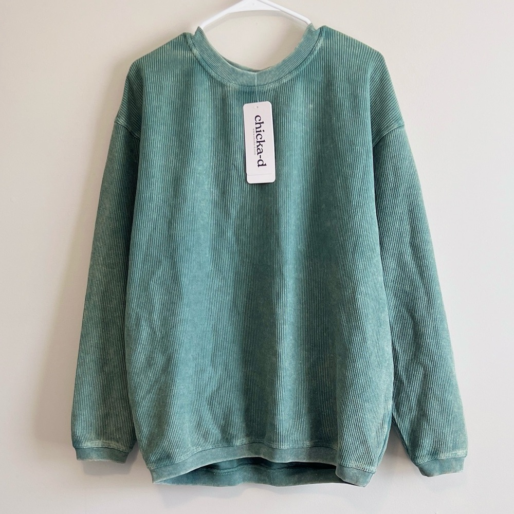 NWT Chicka-D Corded Crew Oversized Sweatshirt